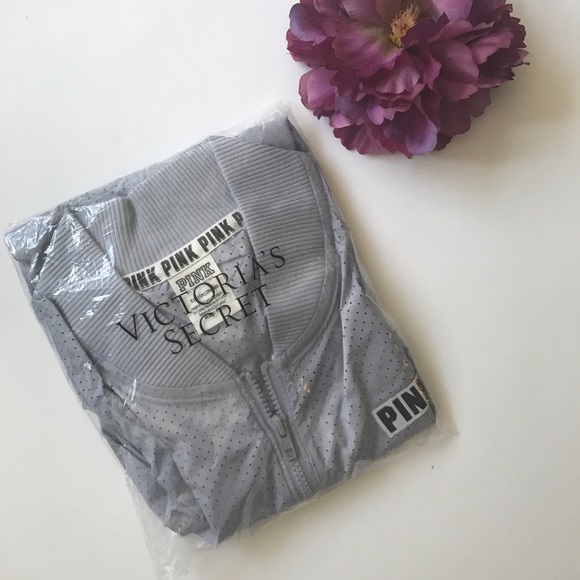 NWT Victoria's Secret PINK grey bomber jacket - Picture 3 of 6